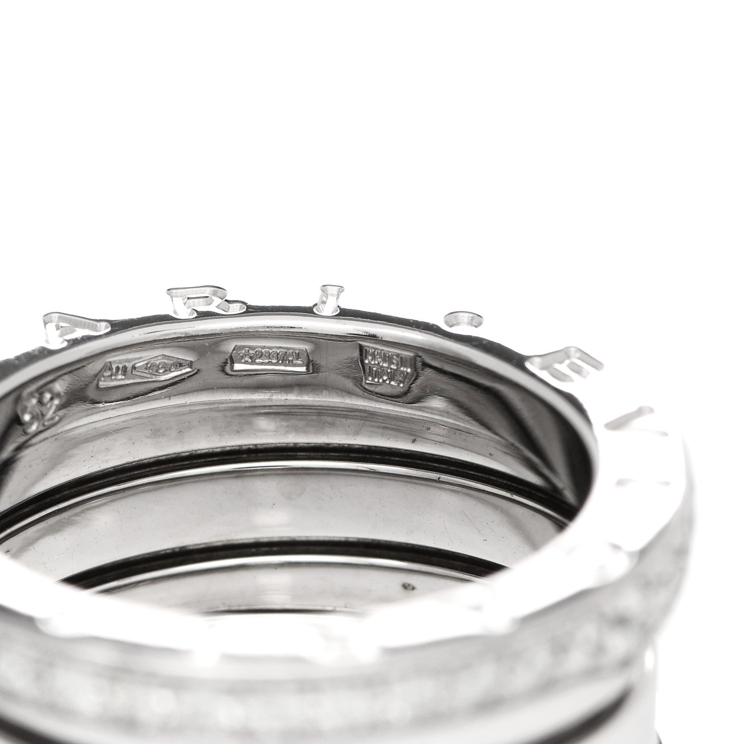 Bulgari 18K White Gold Diamond B.Zero1 Four-Band Pave Ring 52 6 5 of 6