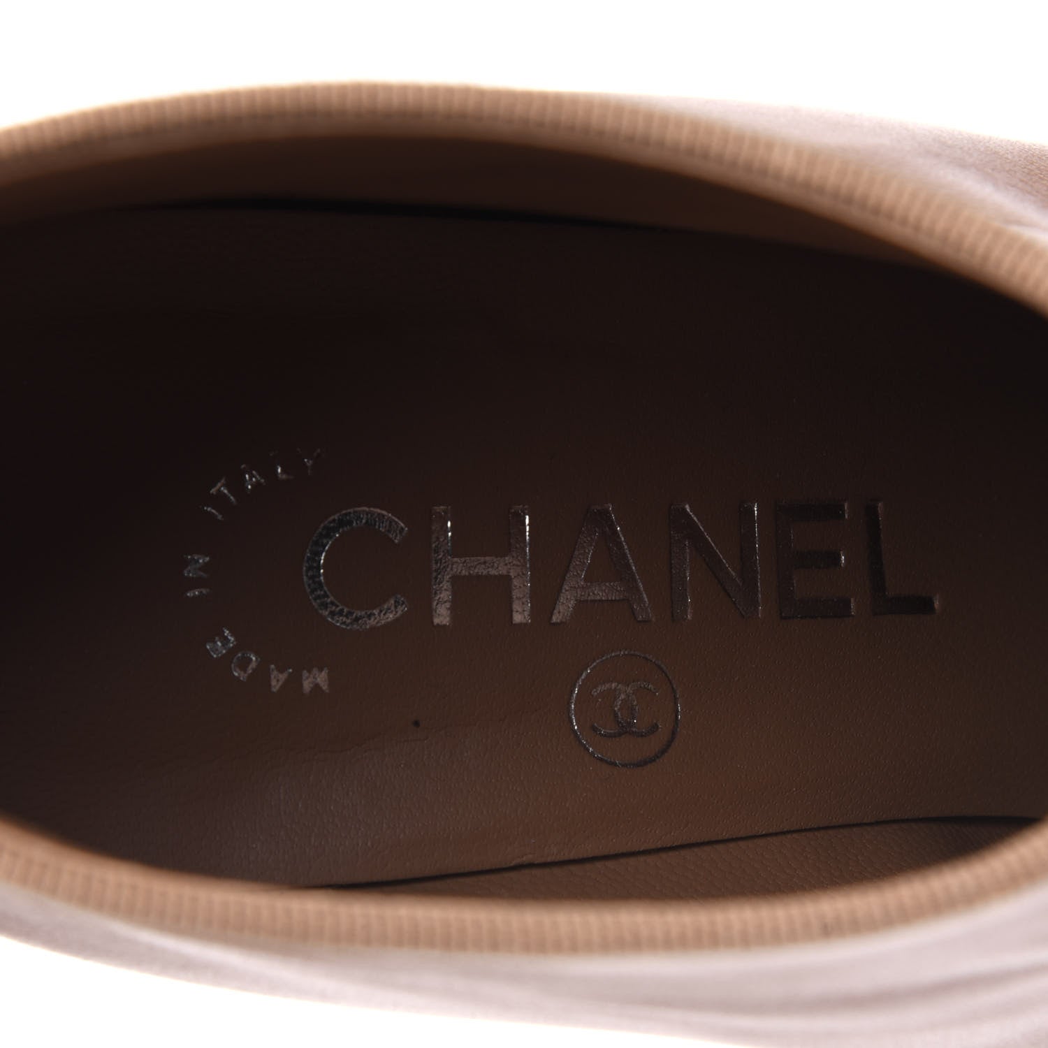 Chanel Lambskin CC Bow Cap Toe Short Boots 36.5 Beige Black 7 of 10