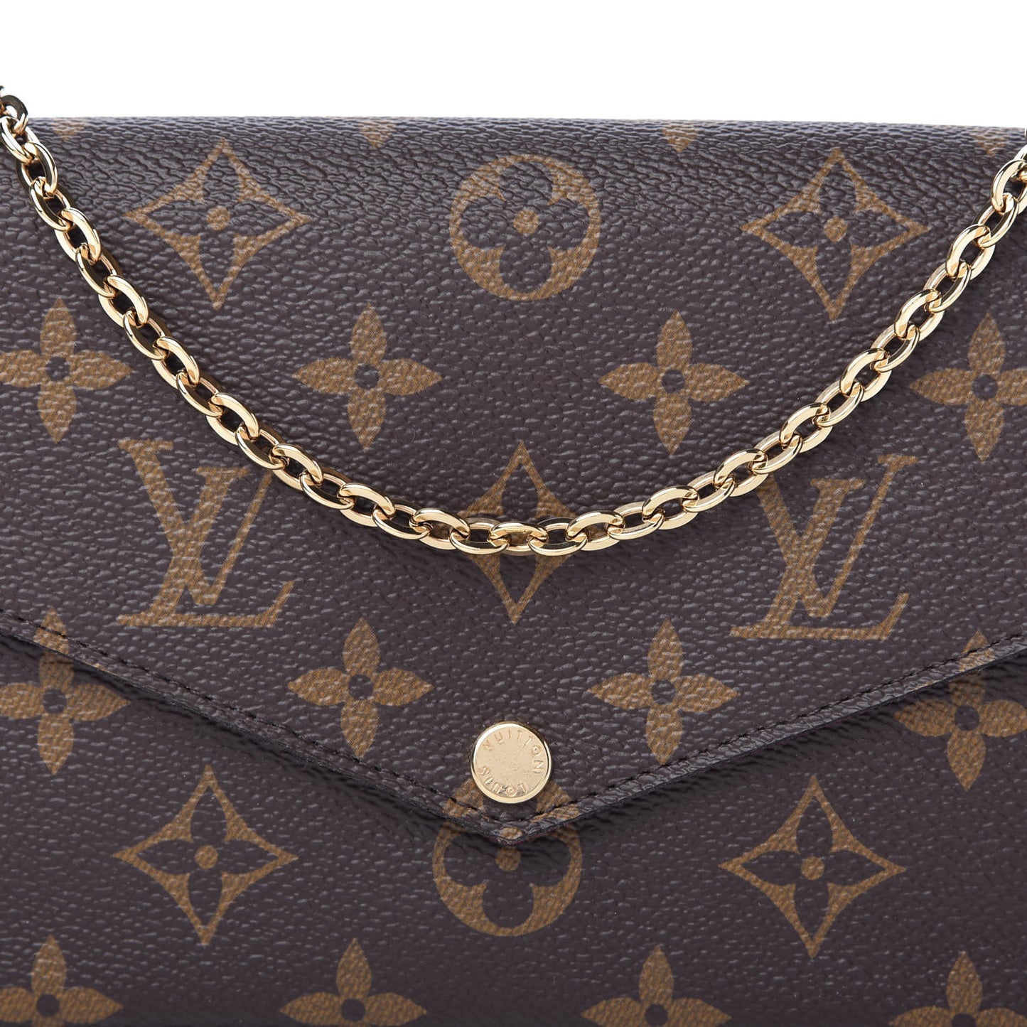 Monogram Pochette Felicie Chain Wallet Fuchsia