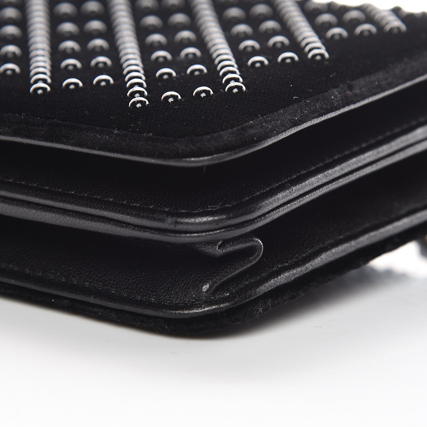 Chanel Velvet Studded Wallet On Chain WOC Black 6 of 16