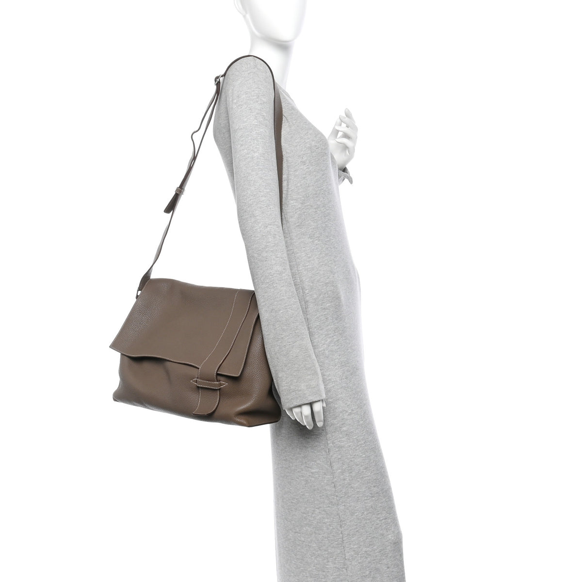 Hermes Taurillon Clemence Alfred 35 Etoupe 2 of 12