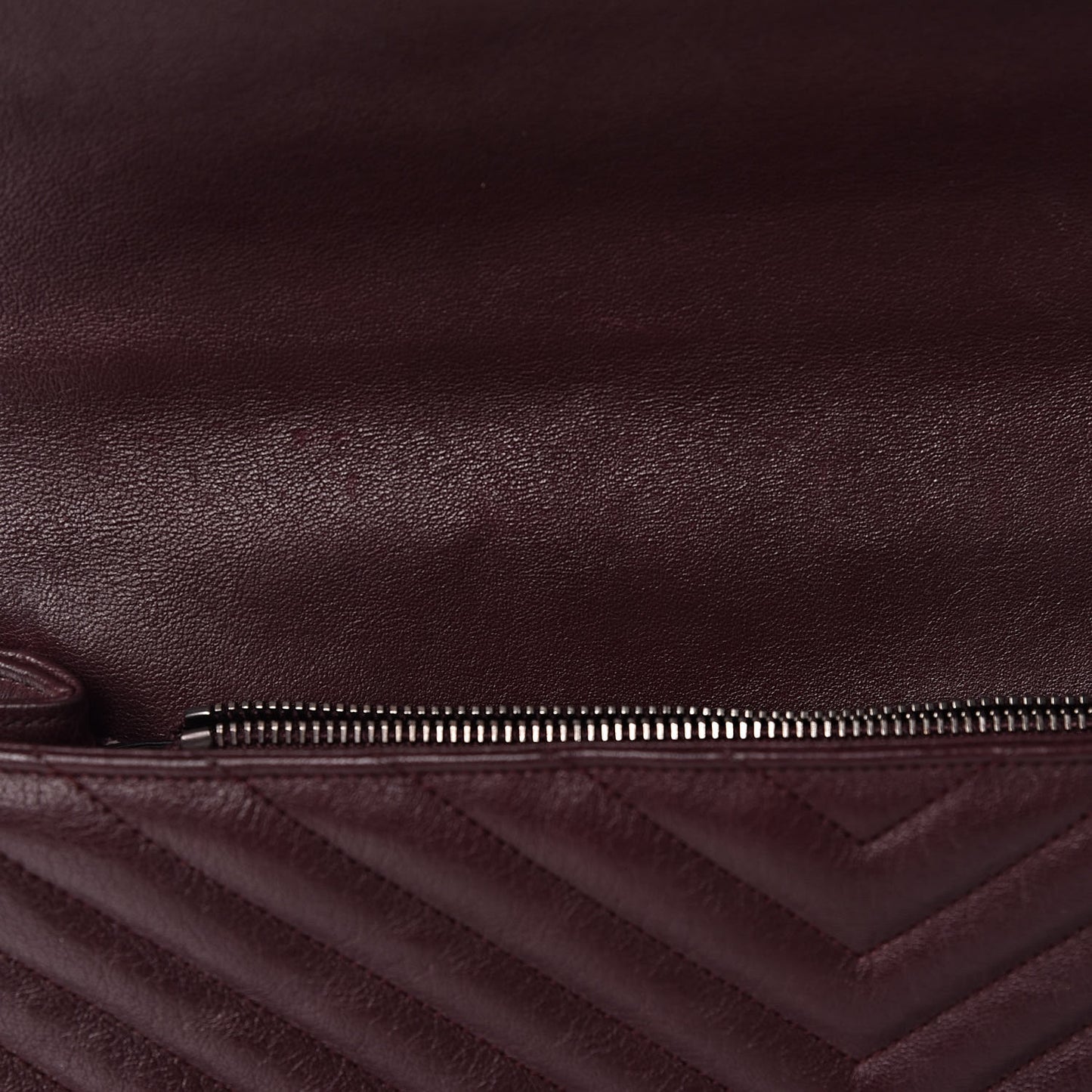Sheepskin Matelasse Chevron Monogram Large College Satchel Amaranto