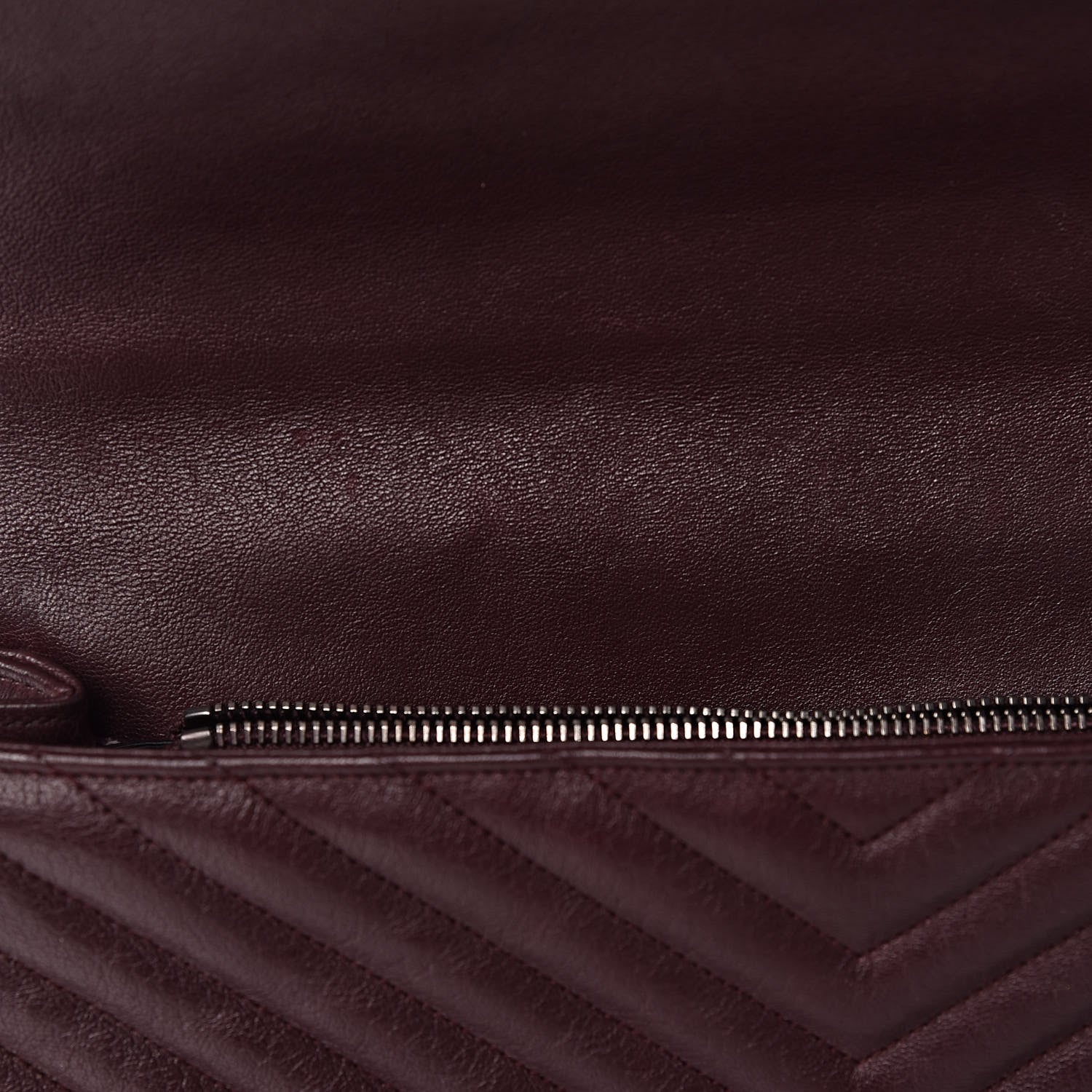 Saint Laurent Sheepskin Matelasse Chevron Monogram Large College Satchel Amaranto 9 of 21