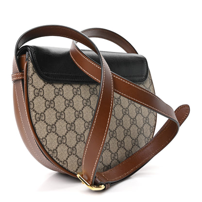 Gucci GG Supreme Monogram Calfskin Small Padlock Messenger Shoulder Bag Beige Black Cuir 3 of 10