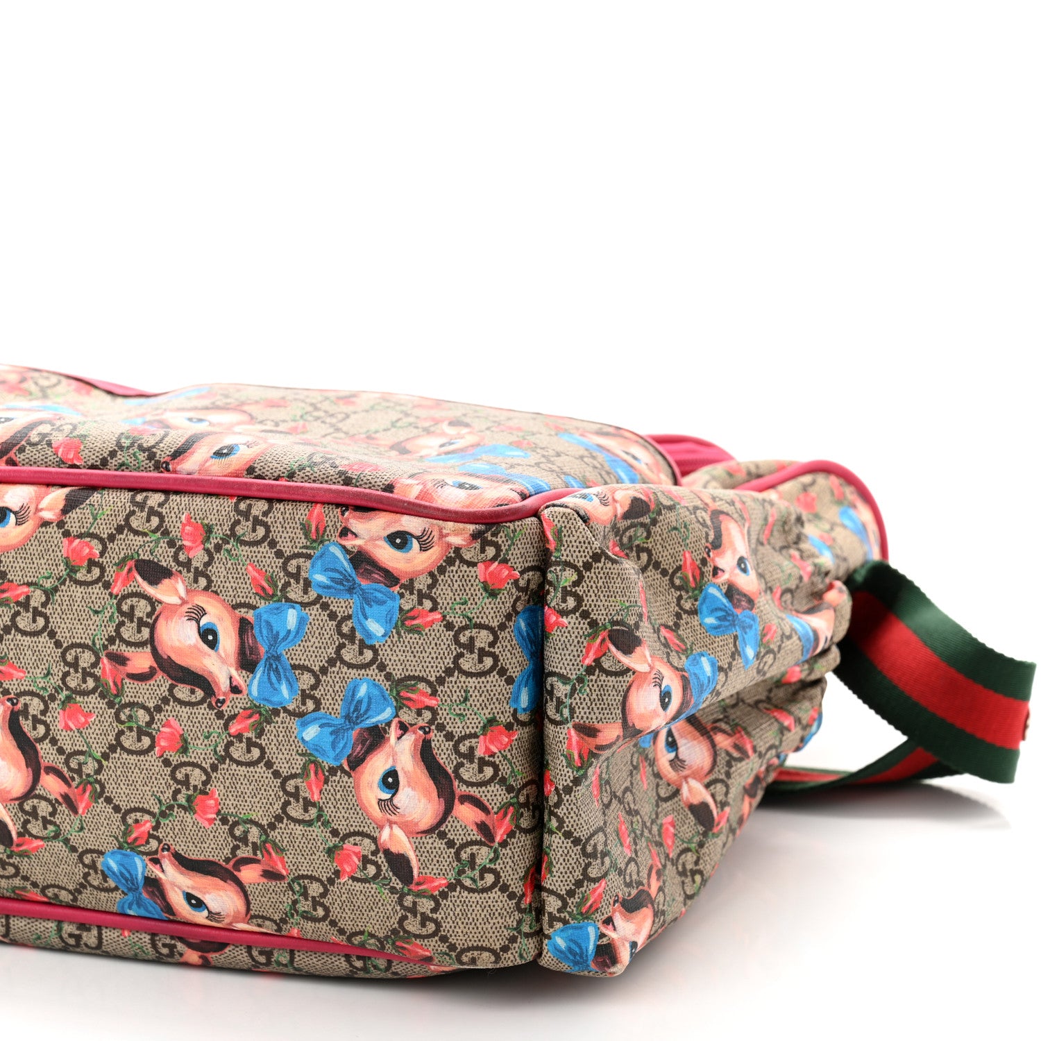 Gucci GG Supreme Monogram Fawn Print Diaper Bag Pink Multicolor 10 of 11