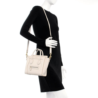 Celine Goatskin Nano Luggage White 2 of 10