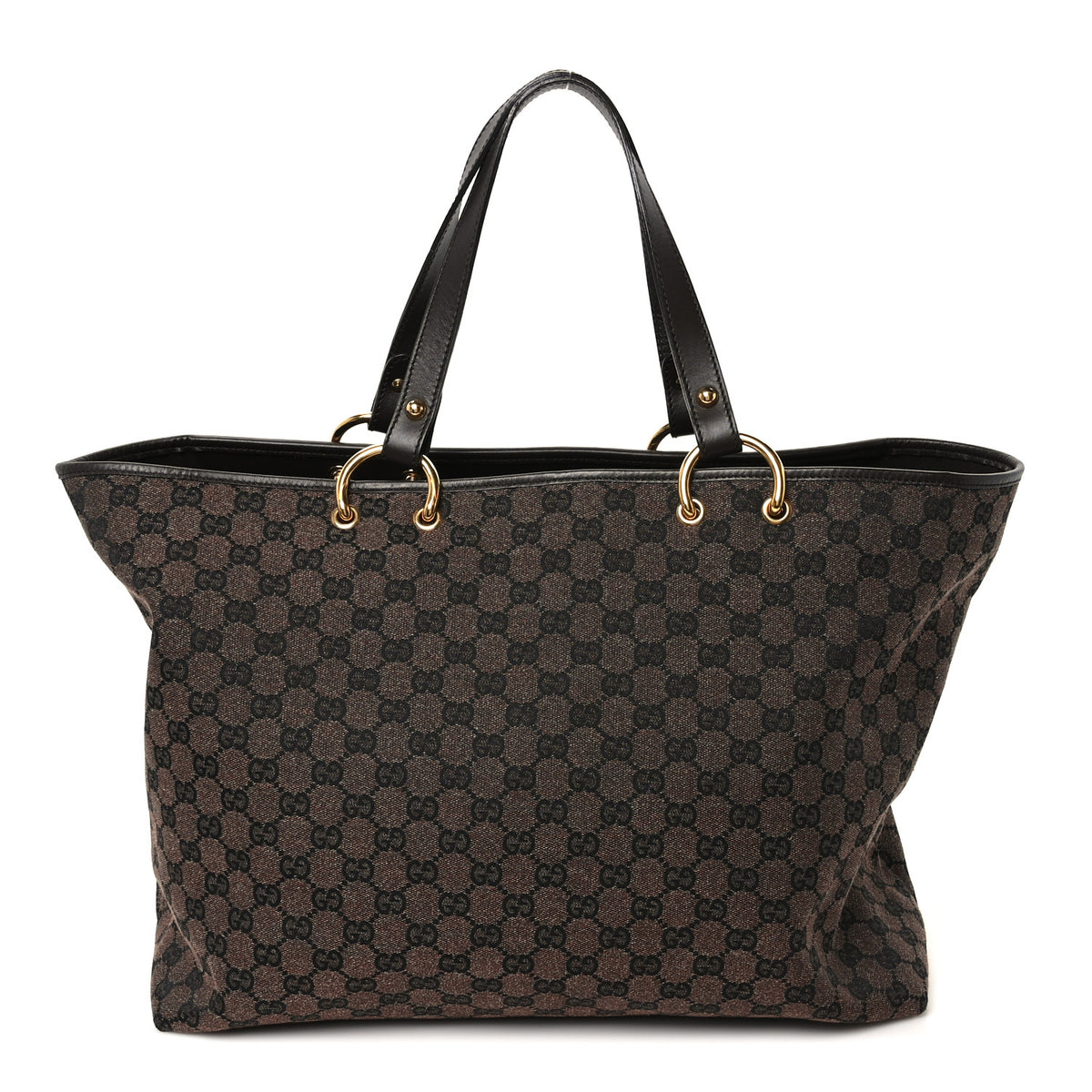 Gucci Monogram Denim Large Tote Brown 1 of 9