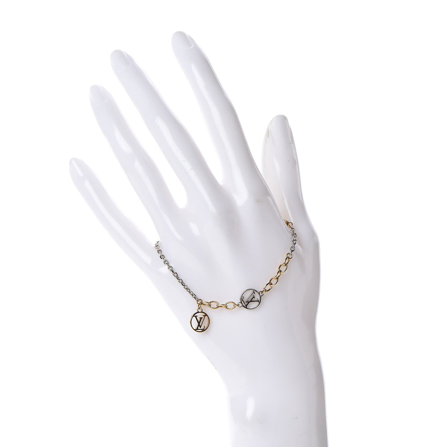 Louis Vuitton Logomania Bracelet Silver Gold 2 of 4