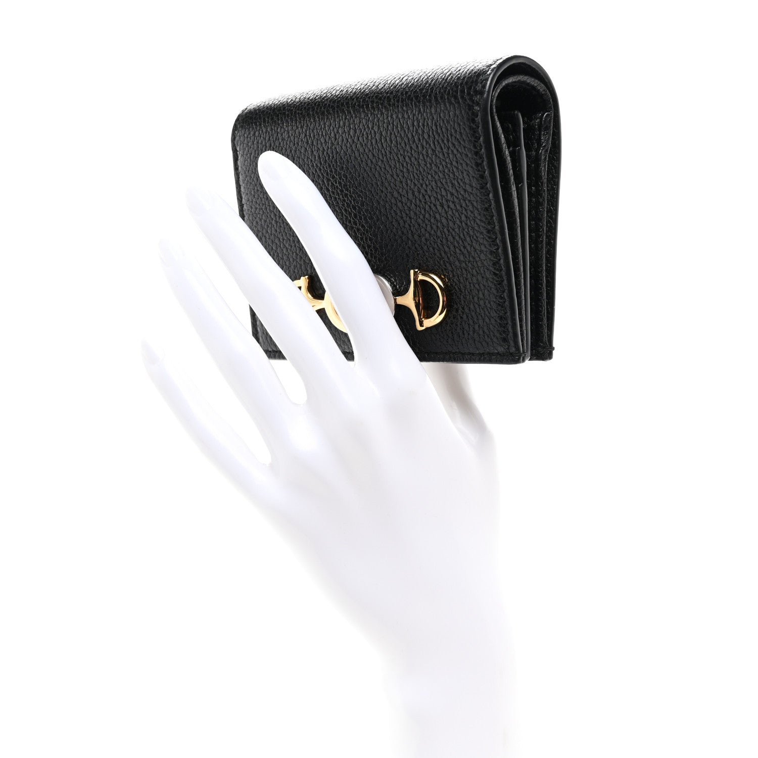 Gucci Grainy Calfskin Zumi Chain Card Case Wallet Black 2 of 7