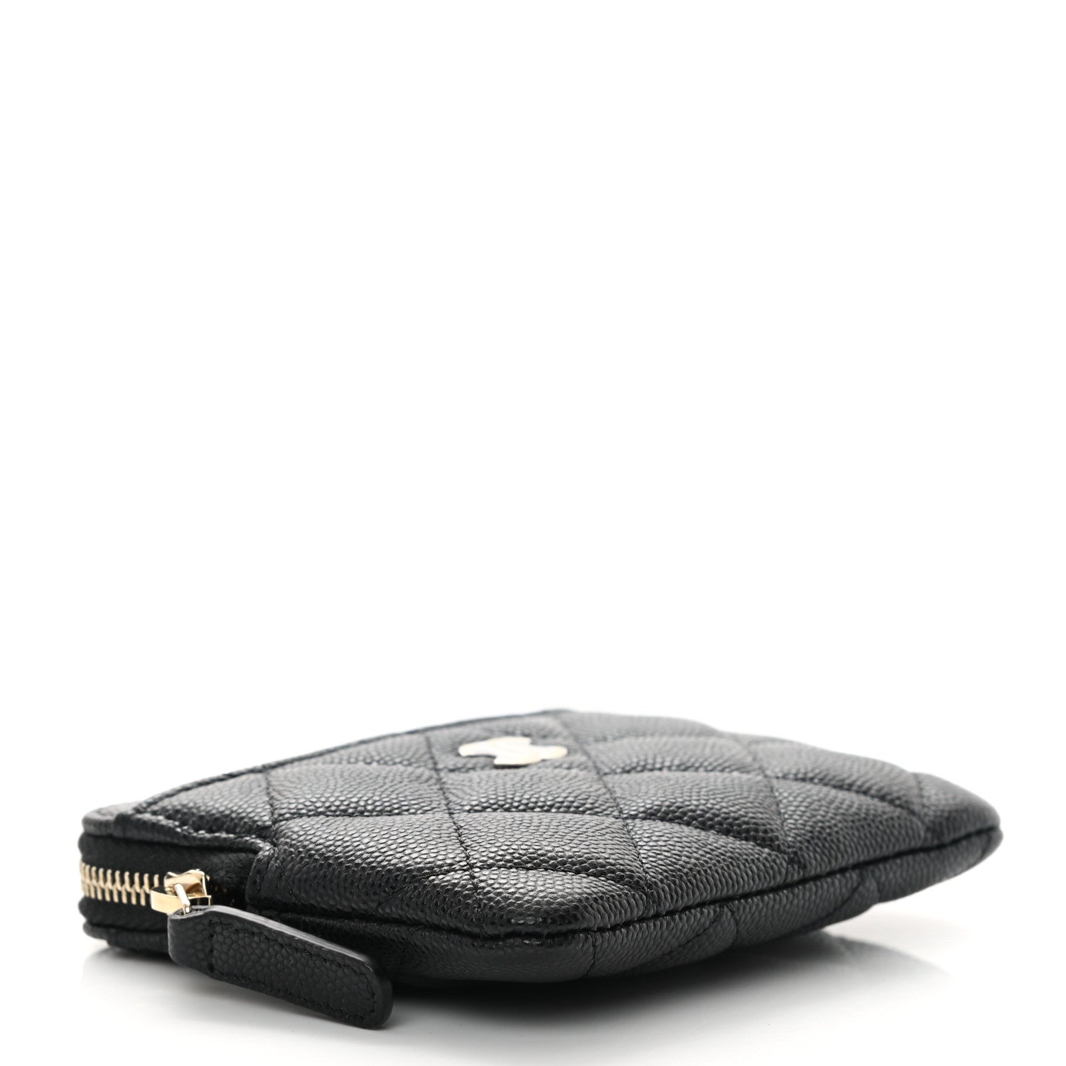 Chanel Caviar Quilted Zip Card Holder Wallet Black 4 of 8