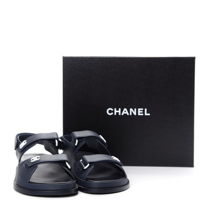 Chanel Rubber CC Dad Sandals 41 Navy 11 of 11