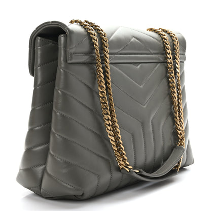 Saint Laurent Calfskin Y Quilted Monogram Medium Loulou Chain Satchel Pebble 3 of 9