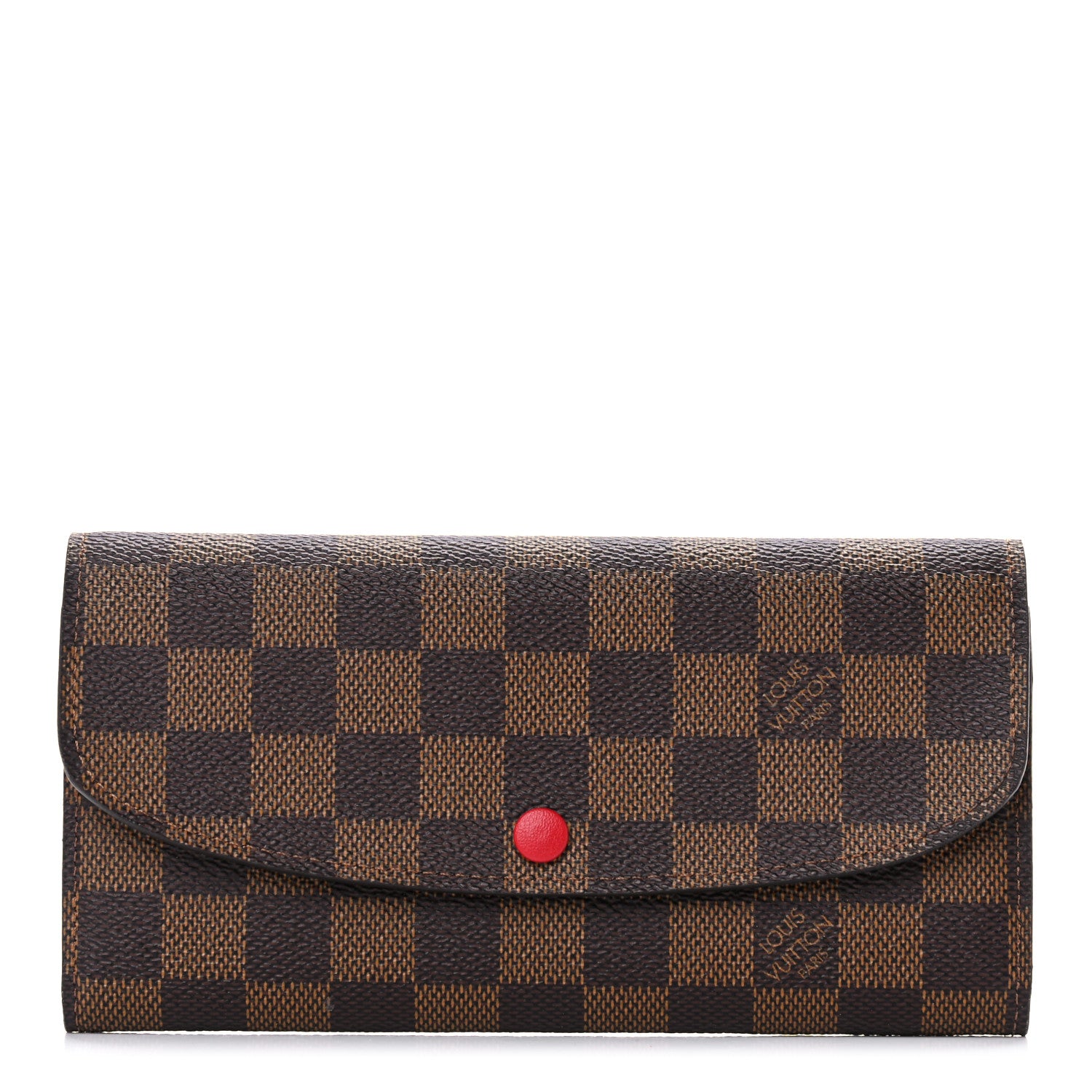Louis Vuitton Damier Ebene Emilie Wallet Red 1 of 10