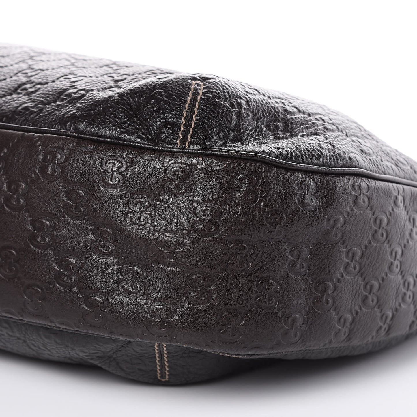 Guccissima Large New Ladies Web Hobo Dark Brown