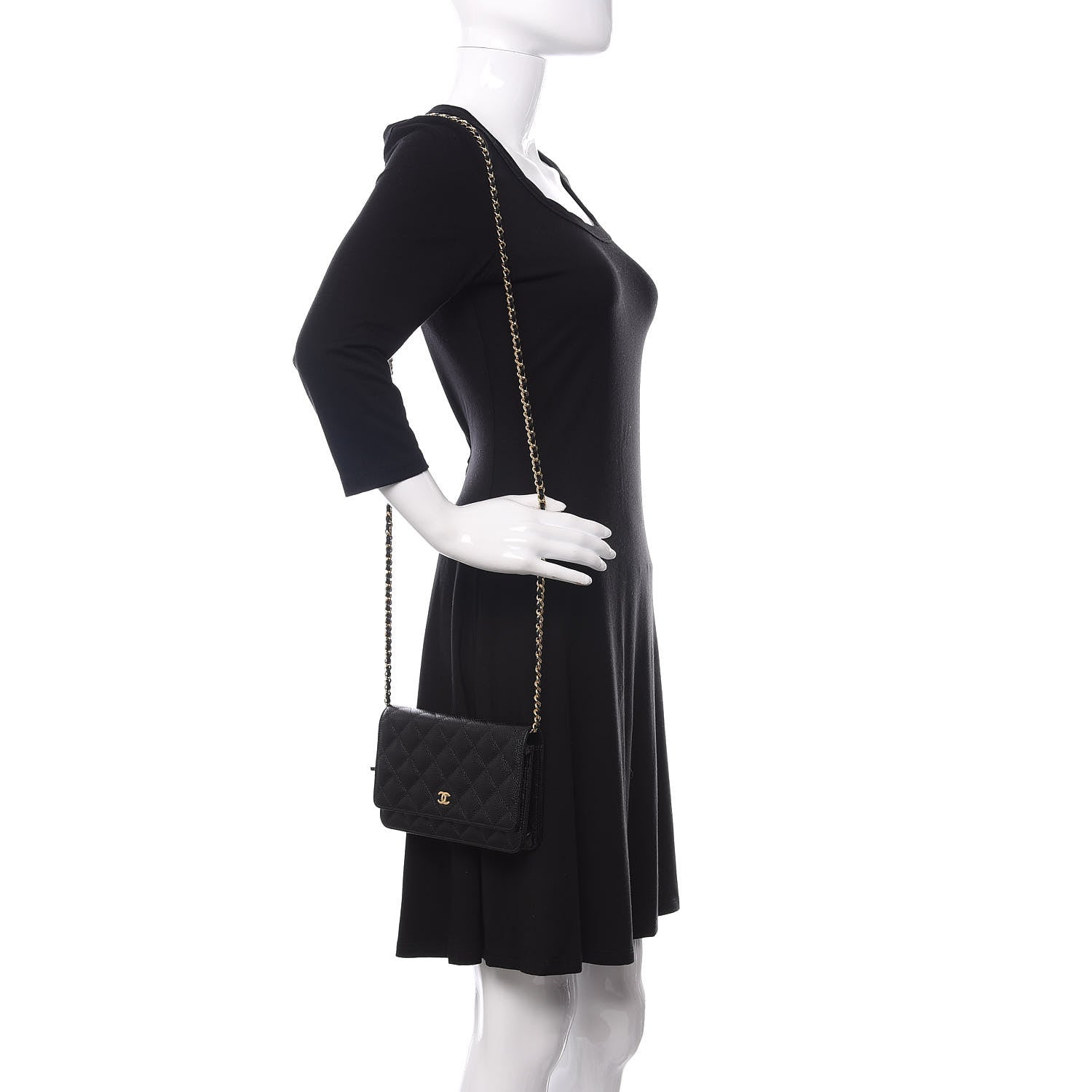 Chanel Caviar Quilted Wallet On Chain WOC Black 2 of 11