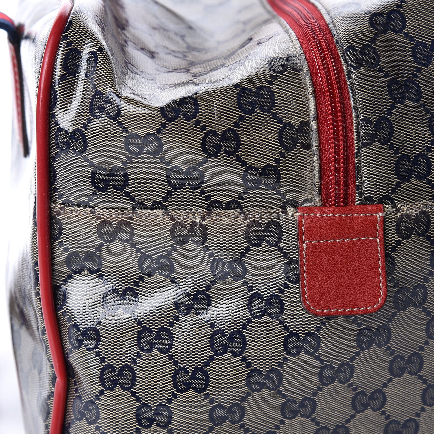Gucci Crystal Monogram Web Medium Collapsible Carry On Duffle Navy 11 of 12
