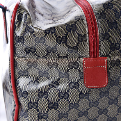 Gucci Crystal Monogram Web Medium Collapsible Carry On Duffle Navy 11 of 12