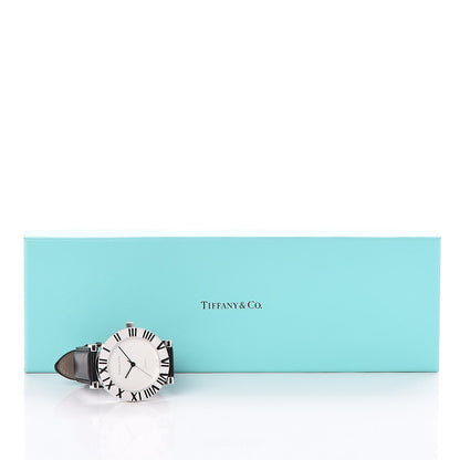 Tiffany Sterling Silver Calfskin 39mm Atlas Automatic Watch 14 of 14