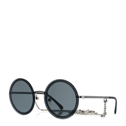 Chanel Round Chain Sunglasses 4245 Black 1 of 7