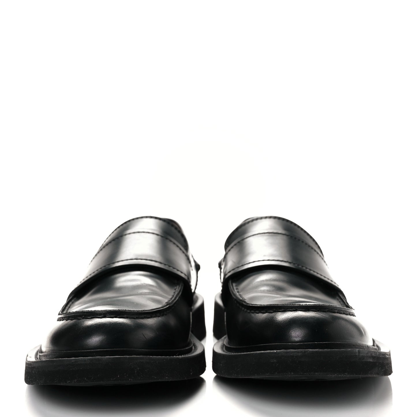 Brushed Calfskin Mens Loafers 41 Black