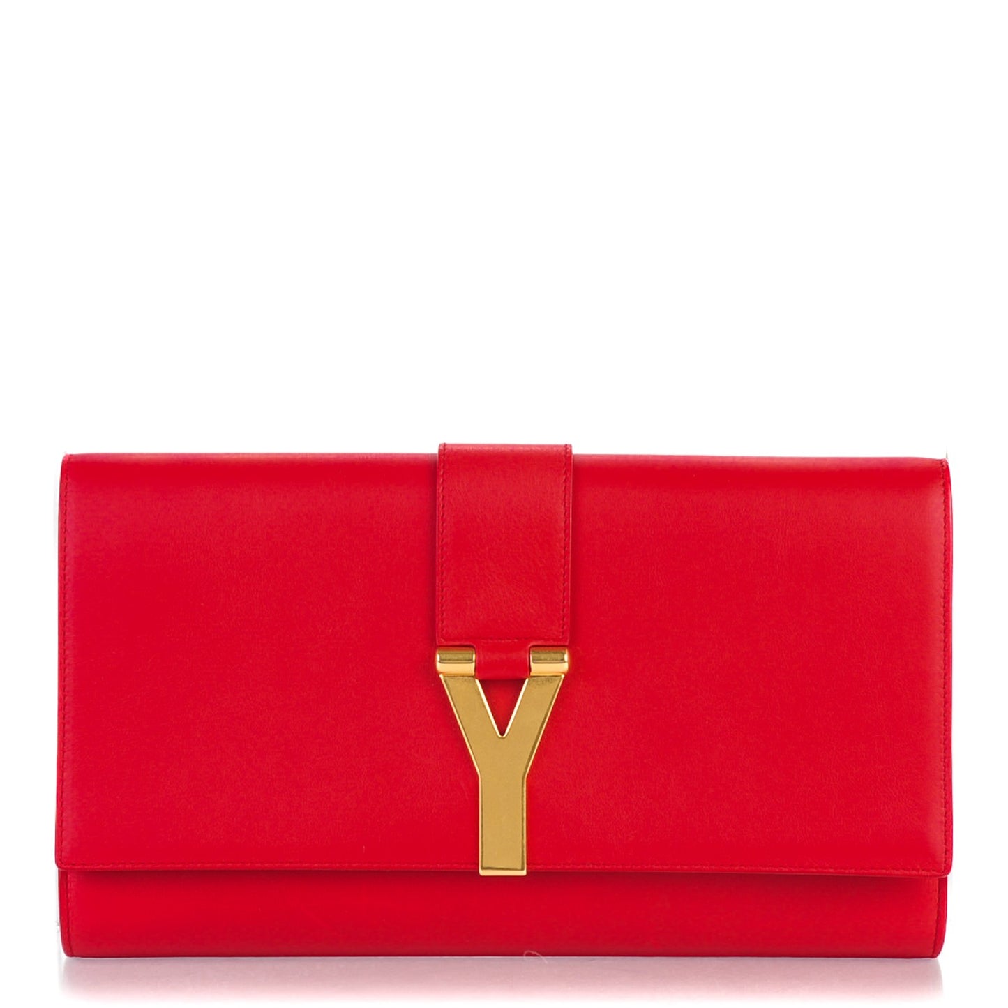 Calfskin Classic Y Ligne Clutch Red