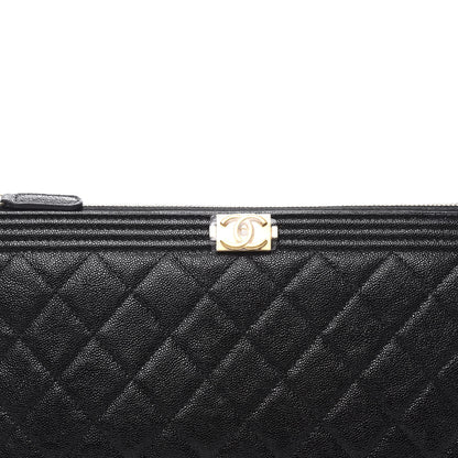 Chanel Caviar Quilted Small Zipped Boy Pouch Black 10 of 10