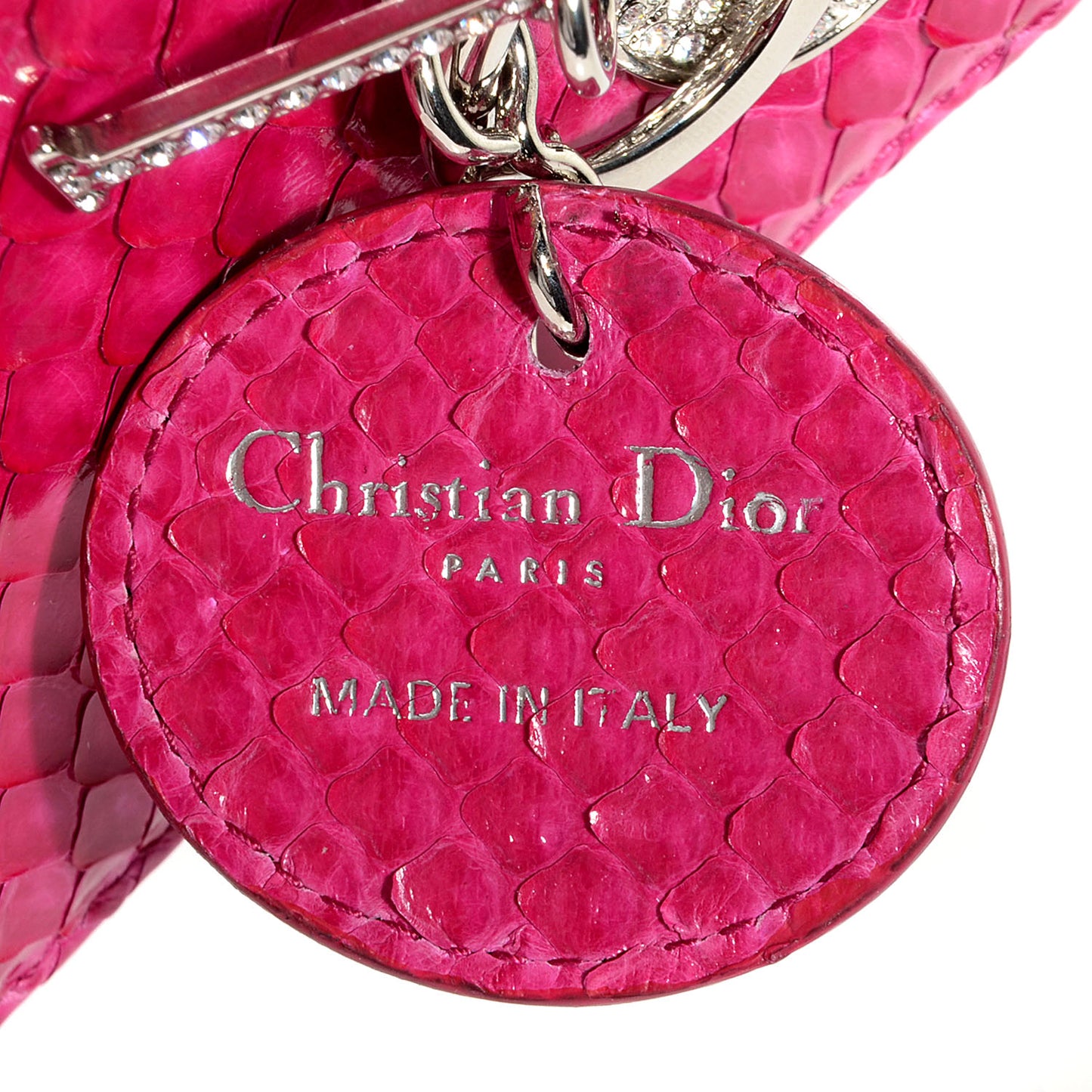 Python Crystal Mini Lady Dior Pink