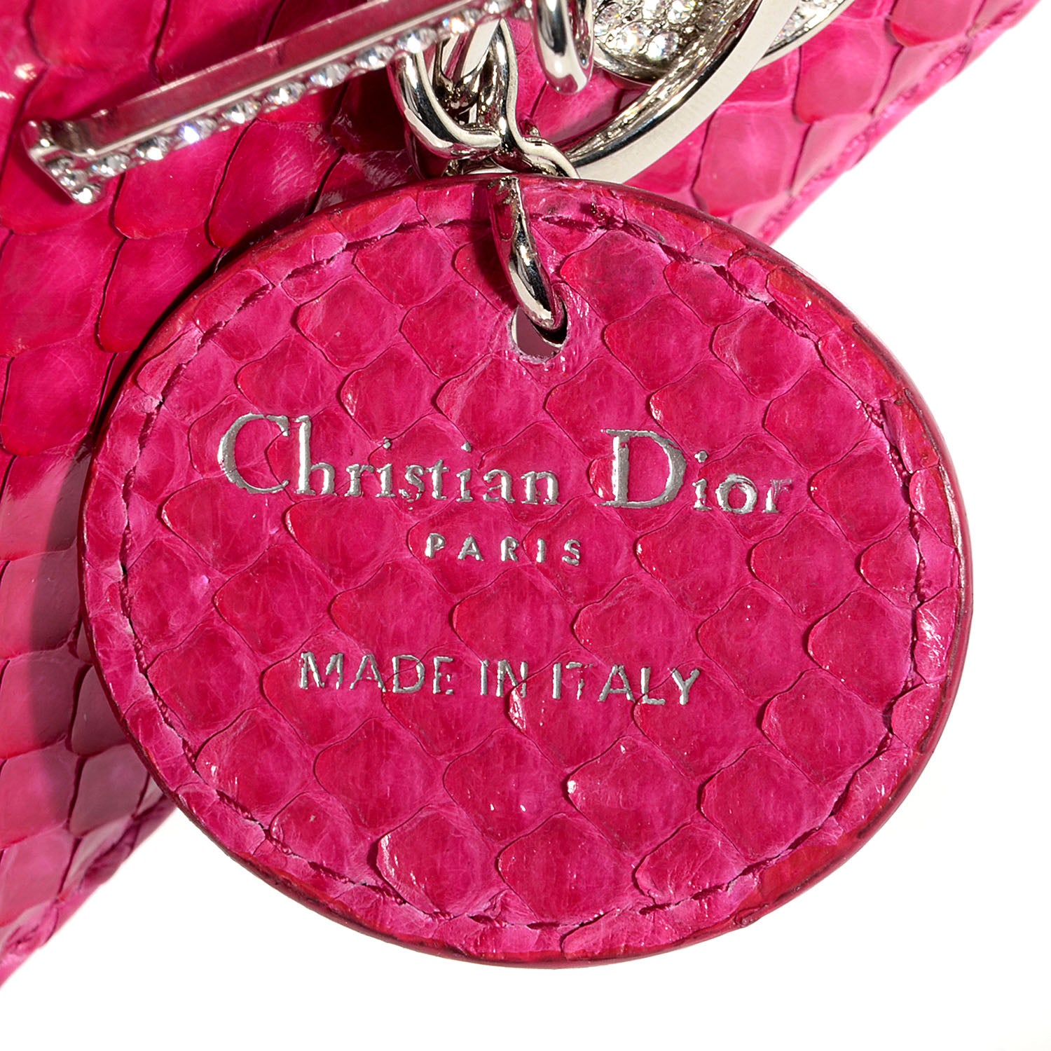 Christian Dior Python Crystal Mini Lady Dior Pink 8 of 9