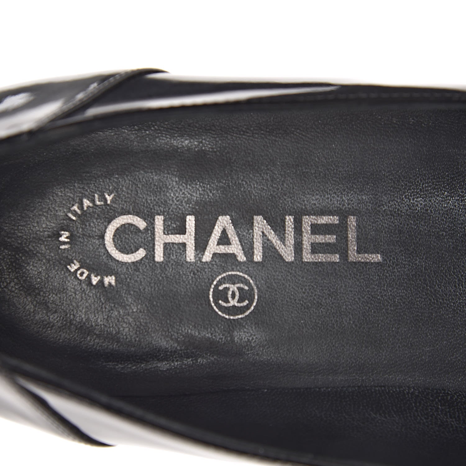 Chanel Patent CC Mocassin Loafers 40 Black 6 of 12