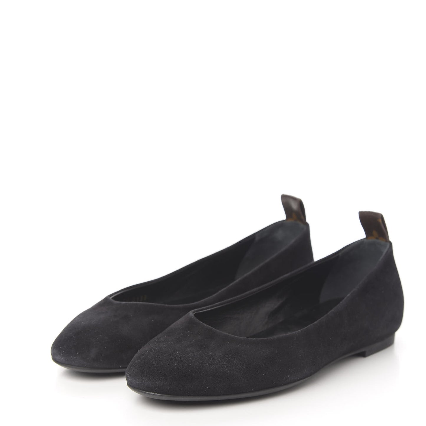 Suede Monogram Uniformes Ballet Flats 41 Black