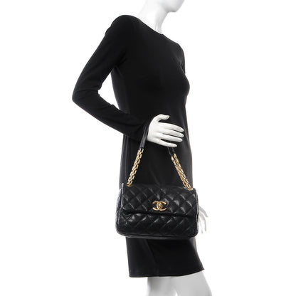 Chanel Calfskin Quilted Retro Chain Flap Black 2 of 9