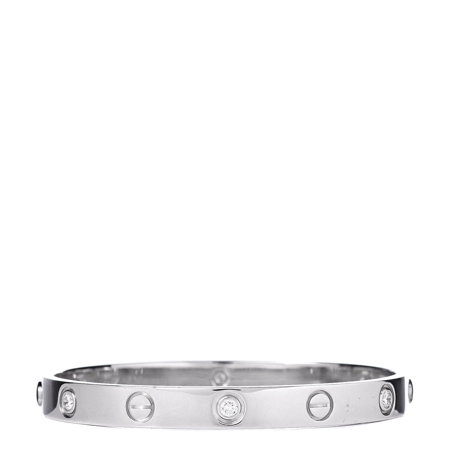 18K White Gold 6 Diamond LOVE Bracelet 16