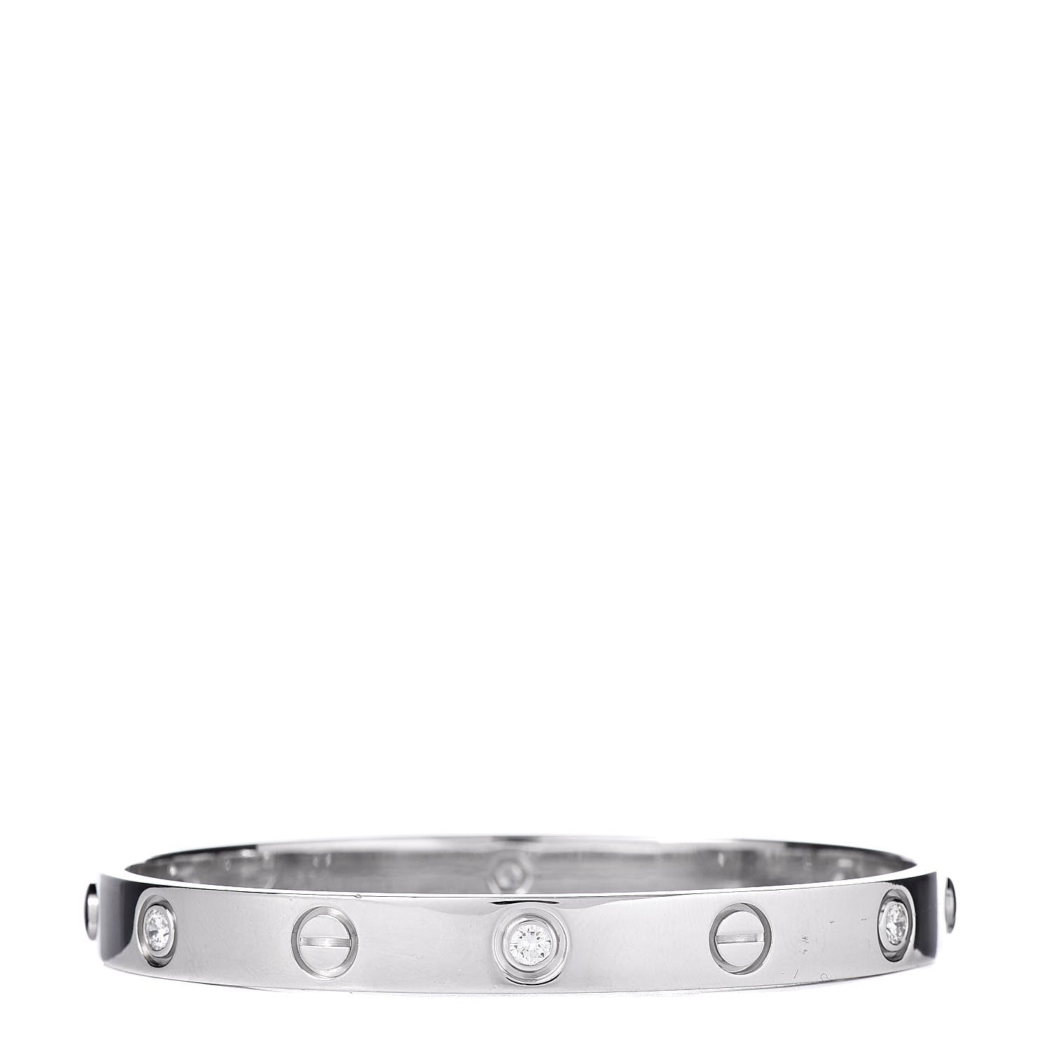 Cartier 18K White Gold 6 Diamond LOVE Bracelet 16 3 of 5