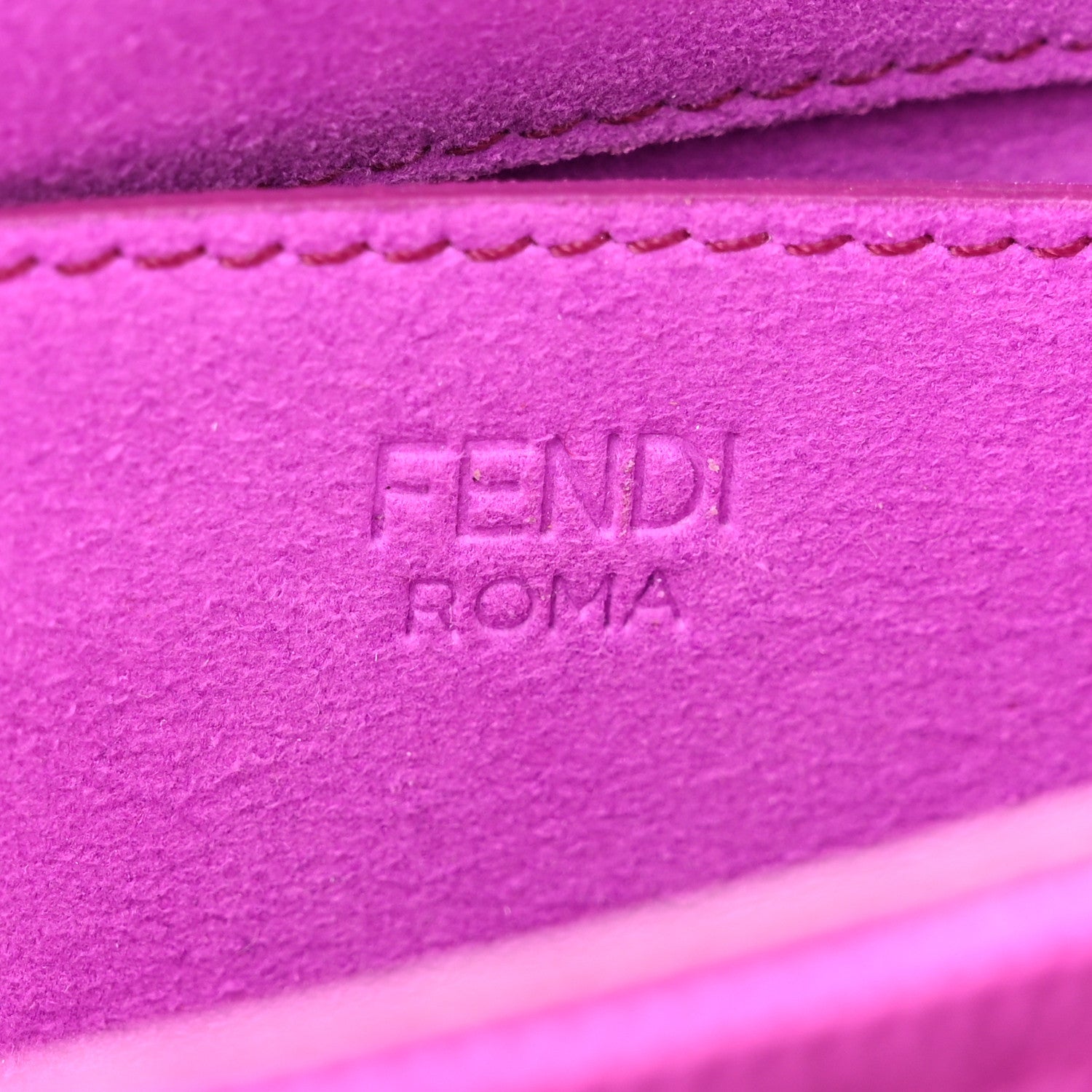 Fendi Technical Fabric FF Midi Chain Baguette Bouganville 6 of 13