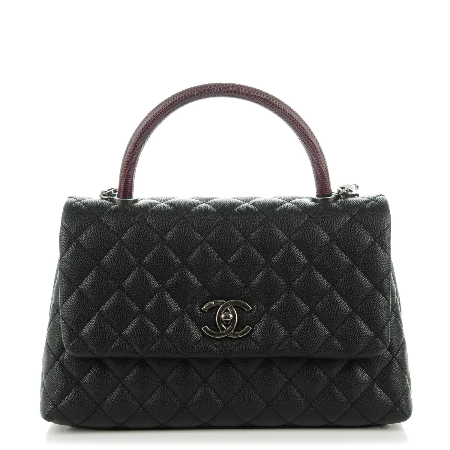 Chanel Caviar Lizard Quilted Small Coco Handle Flap Black 1 of 8