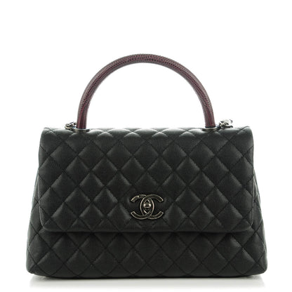 Chanel Caviar Lizard Quilted Small Coco Handle Flap Black 1 of 8