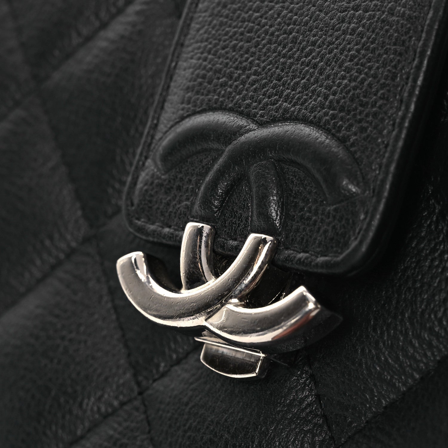 Chanel Goatskin Quilted CC Box Clutch With Chain Black 14 of 16