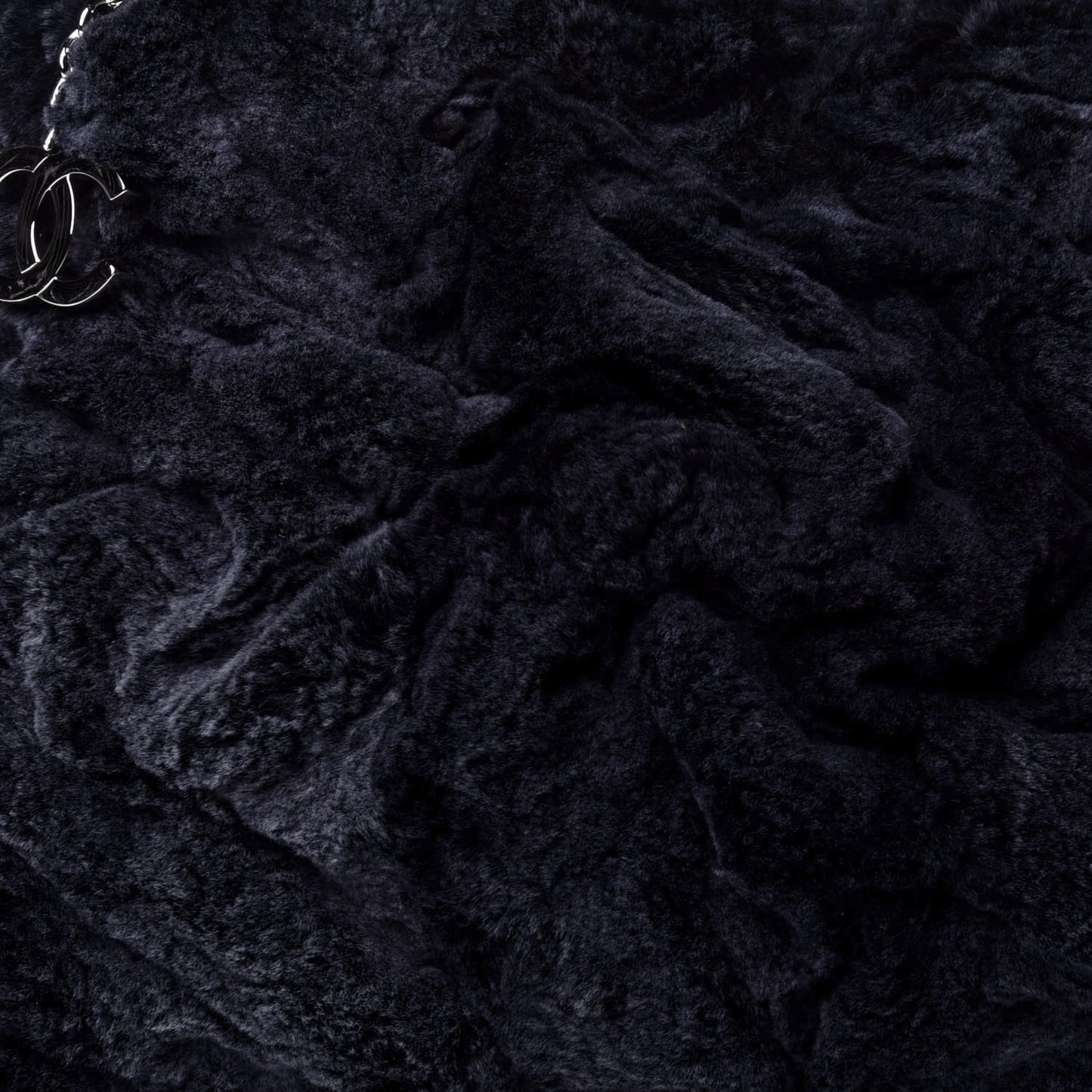 Lambskin Rabbit Shoulder Bag Navy