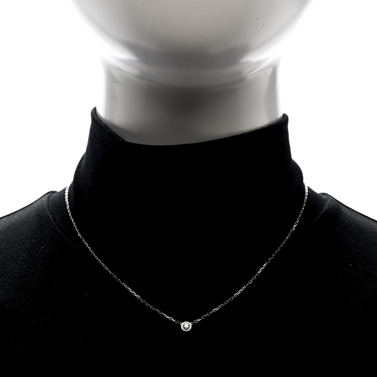 Cartier 18K White Gold Diamond SM D'Amour Pendant Necklace 2 of 5