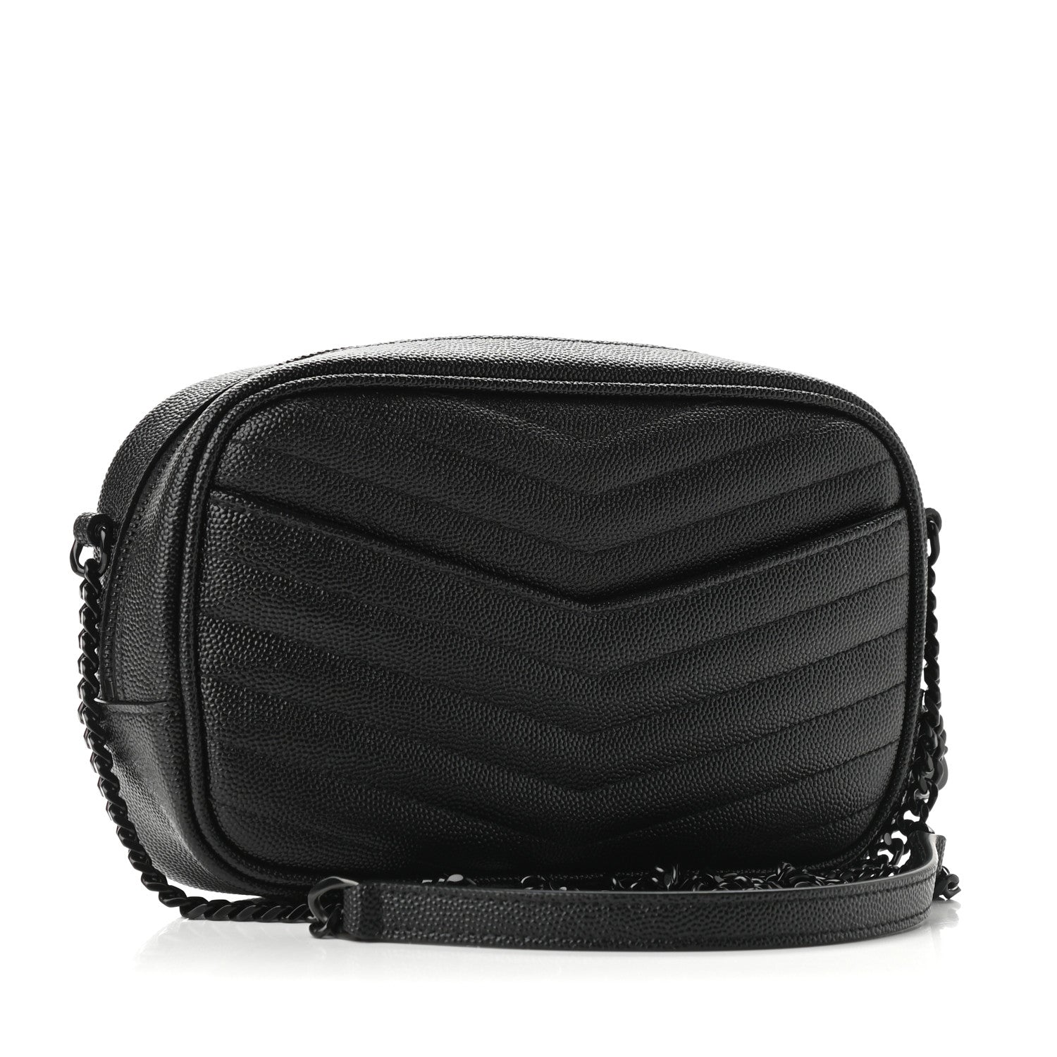 Saint Laurent Grain De Poudre Matelasse Monogram Mini Lou Camera Bag Black 3 of 9