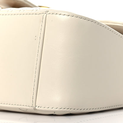 Gucci Calfskin Matelasse Mini GG Marmont Top Handle Shoulder Bag White 9 of 10