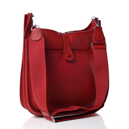 Hermes Taurillon Clemence Evelyne III GM Rouge Garance 3 of 9