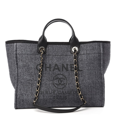 Chanel Woven Straw Raffia Medium Deauville Tote Grey 1 of 10