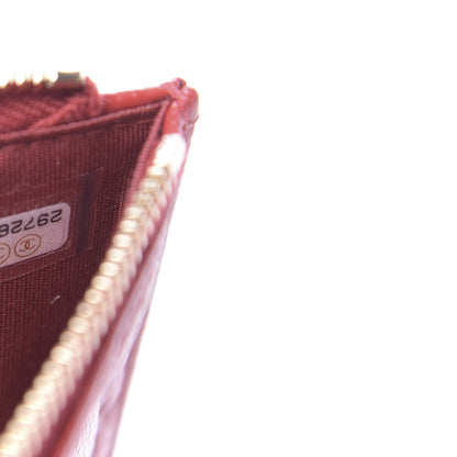 Chanel Caviar Camellia Embossed Classic Flat Wallet Pouch Red 7 of 8