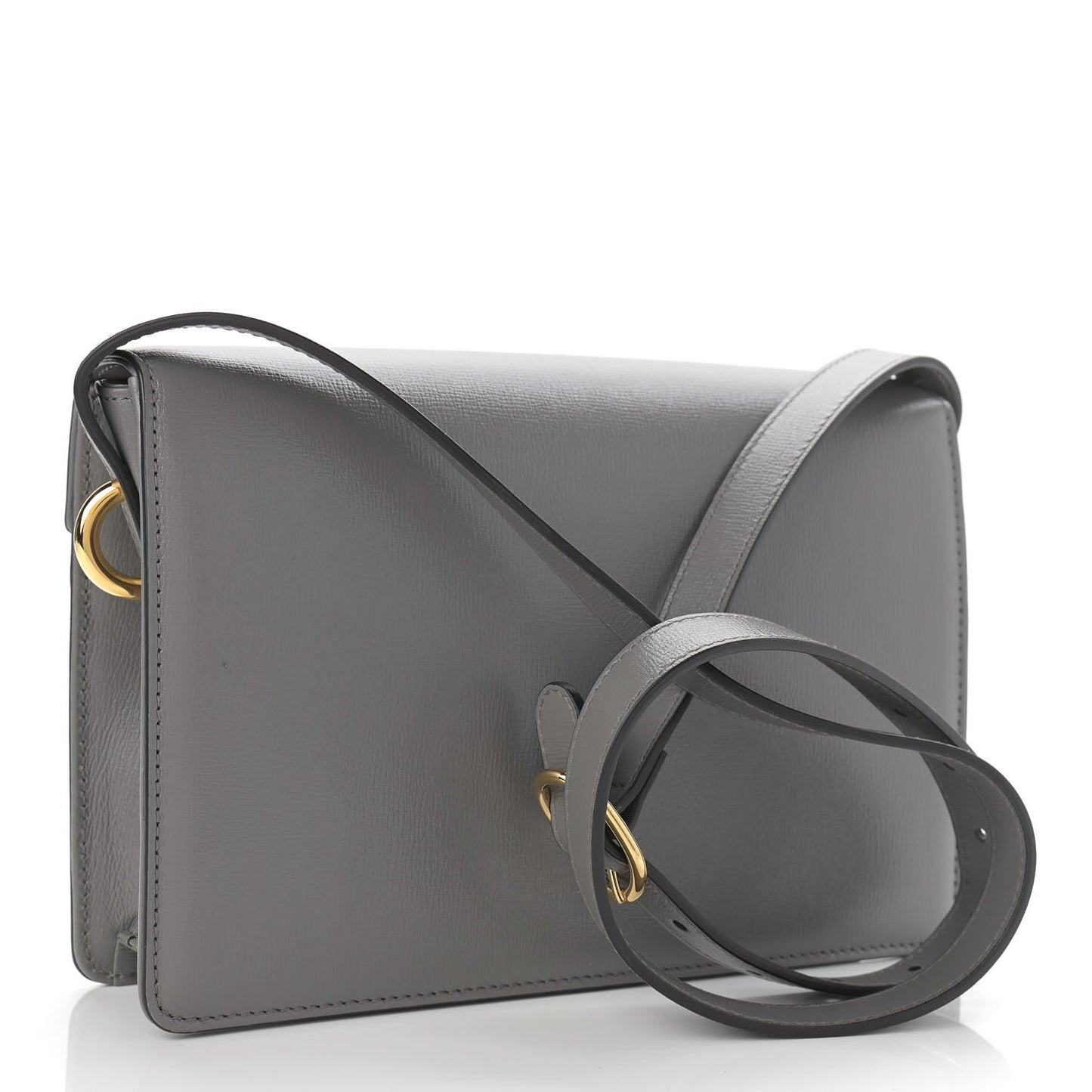 Textured Calfskin Small Torchon GG Ring Shoulder Bag Dusty Grey