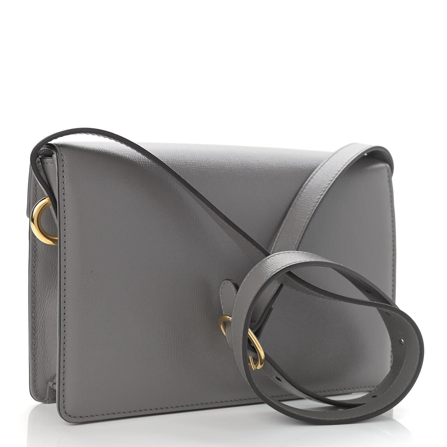 Gucci Textured Calfskin Small Torchon GG Ring Shoulder Bag Dusty Grey 3 of 11