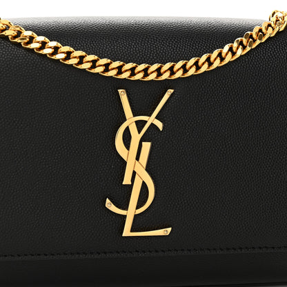 Saint Laurent Grain De Poudre Small Monogram Kate Satchel Black 7 of 10