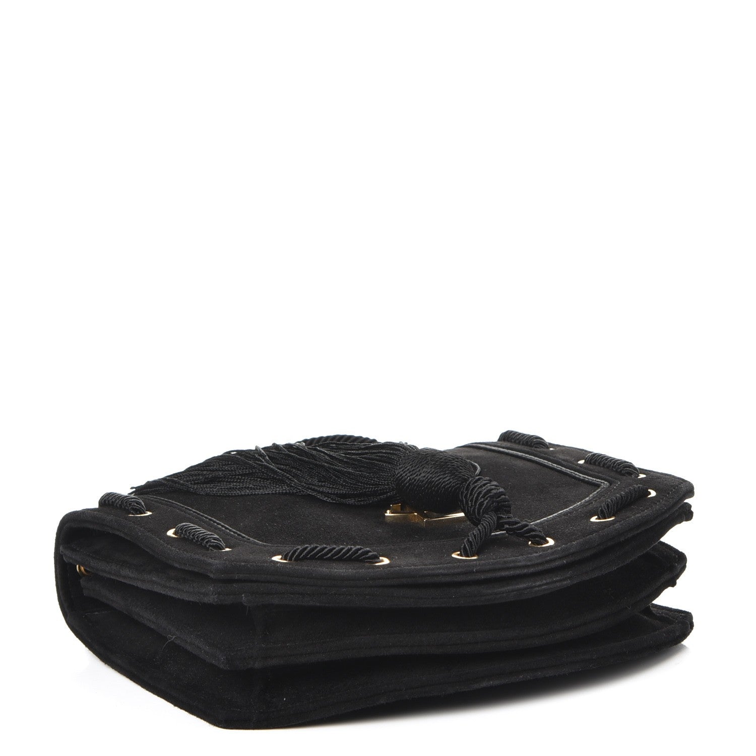 Saint Laurent Suede Medium Monogram Fetish Satchel Black 4 of 7