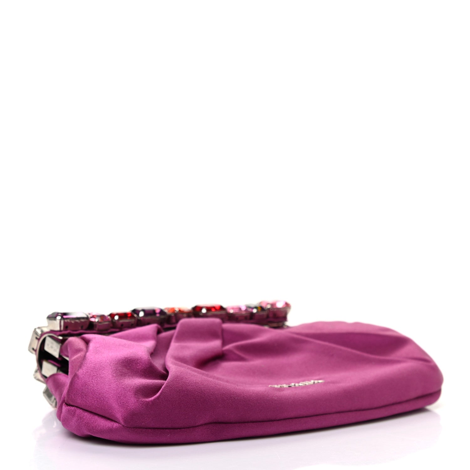Prada Satin Crystal Frame Clutch Fuxia 4 of 7