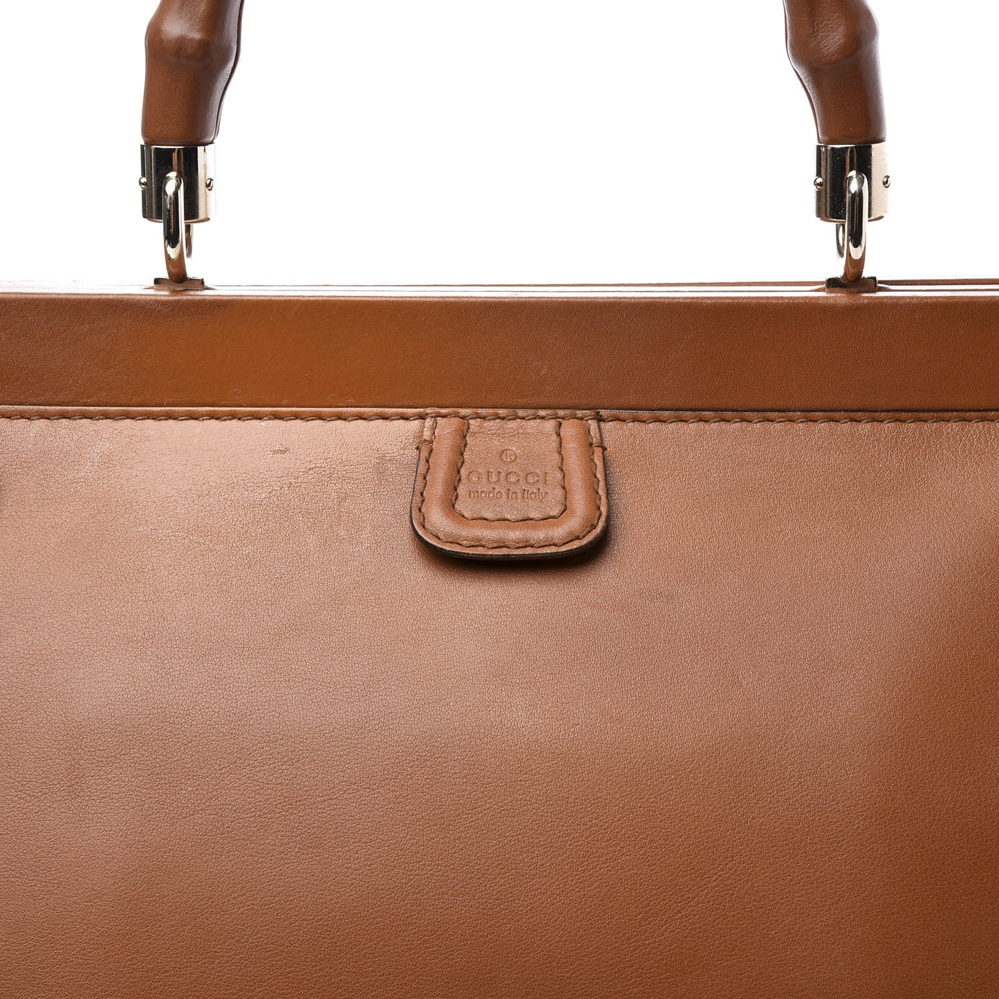 Calfskin Medium Bold Bamboo Top Handle Bag